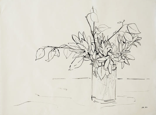 Flowers in a Glass Vase (26x19.5")